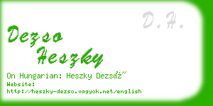 dezso heszky business card